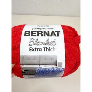 Yarnspirations Bernat 72 Yards Crimson  Yarn Blanket Extra Thick 100% Poly NEW